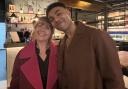 Windsor High teacher Karen McAlinden with her famous former student actor Levi Brown
