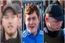Police would like to speak with these three men in connection with an incident at a football game