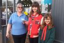 Co-op staff member Sue Shuker, with scout Lucy Cox and cub Emily Cox in April when Romsley Co-op presented £100 to Romsley Scout Group after raising the money in an Easter Raffle organised by the store.