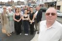 ABOVE: Doug Newbold with other traders in Lower High Street.