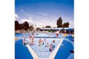 Sunny spot for summer: the outdoor pool at Rockley Park, near Poole in Dorset.