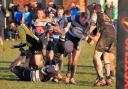 Matt Humphries goes on thecharge during DK's hefty 72-0 reverse at Luctonians - picture by Ian Jackson