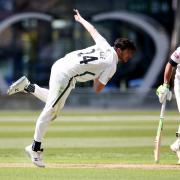 Worcestershire's Josh Tongue in bowling action during the Warwickshire v Worcestershire Day One of the County Championship Group One game, Edgbaston Stadium, Edgbaston, Birmingham, West Midlands.
6.5.21.
Contact +447860 461617 cricpix@yahoo.co.uk