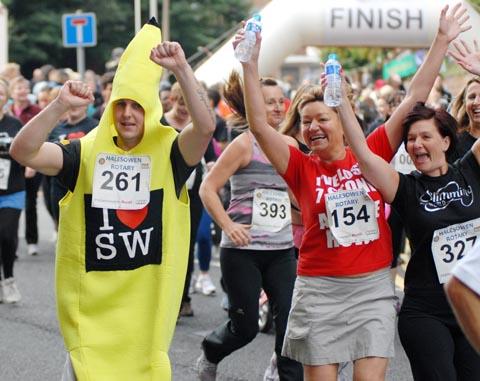 The town went bananas for charity.