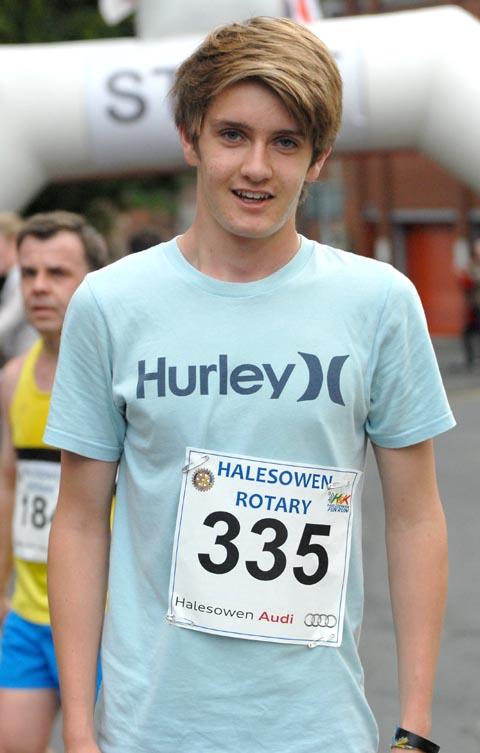 Alex Rainsden, aged 16, had the honour of being the first runner home.