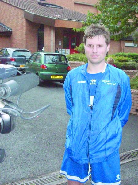 News group sports editor Greg Shelton recovers after his debut with Halesowen Town.