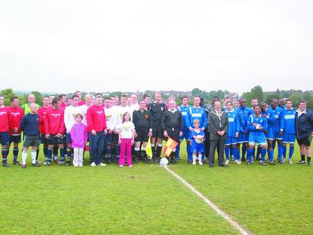 Two Gates FC and Halesowen Town unite for a photo opportunity.
