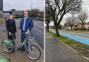 L-r - Andy Street, Mayor of the West Midlands and WMCA Chair, and Adam Tranter - cycling and walking commissioner - and part of the new cycleway in Sandwell