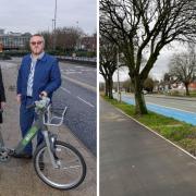 L-r - Andy Street, Mayor of the West Midlands and WMCA Chair, and Adam Tranter - cycling and walking commissioner - and part of the new cycleway in Sandwell