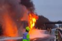 DRAMATIC: Lorry engulfed in fire