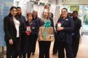 Pic: Specsavers staff with the hamper