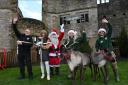 Santa and his reindeer at Dudley Zoo and Castle with singer and actress Zoe Birkett. Pic - Dudley Zoo and Castle