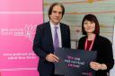 James Morris MP with Samantha Dixon, Chief Executive of Jo’s Cervical Cancer Trust