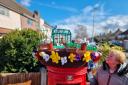 The post box topper being admired