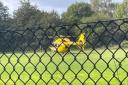 The air ambulance landed at Earls High