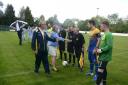 Councillor Anna Coleman, Bewdley Town Mayor, helped unveil the upgrade project for Bewdley Town's pitch.