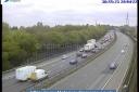 Delays on M5 after a multi-vehicle crash. Photo: Highways England/ motorwaycameras.co.uk