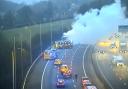 Lorry fire on the M5 in Worcestershire