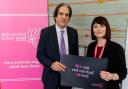 James Morris MP with Samantha Dixon, Chief Executive of Jo’s Cervical Cancer Trust