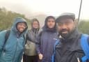 Sandwell councillors training ahead of their hike to the top of Ben Nevis. From left to right: Archer Williams, David Wilkes, Laured Kalari and Jay Anandou. 
Pic - Jay Anandou