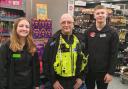 Police with staff at the Co-Op store on Spies Lane, Halesowen