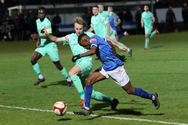 Action from Halesowen Town v Daventry. Picture: Steve Evans
