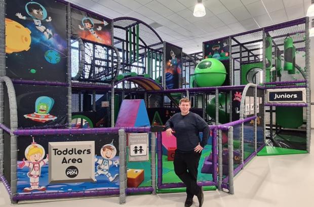 Halesowen News: Councilllor Simon Phipps at the new soft play area in the leisure centre.