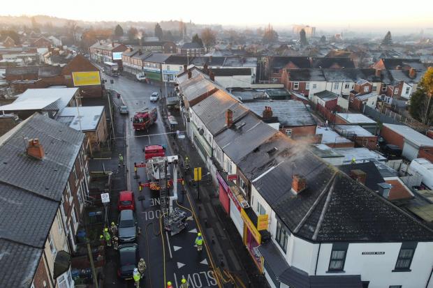 Fire above Pizza takeaway in Oldbury. Photo: West Midlands Fire Service