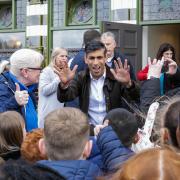 Prime Minister Rishi Sunak outside the Elephant & Castle pub at the Black Country Living Museum, Dudley.