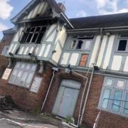 The pub after it was gutted by fire