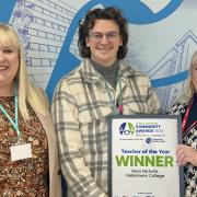 From left: Halesowen College Principal Jacquie Carman, with winner Ross Nicholls and Debra Orr from Local IQ, who organised the awards