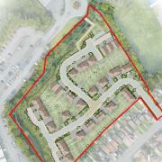 The proposed layout of a 60-home plan next to the M5 in Oldbury. The homes would be built on a 100-year-old wildlife corridor that was protected following a campaign by locals to stop warehouses being built on the green space