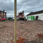 The run-down shops have been demolished by Dudley Council