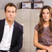 The comic heroes Sandra Bullock and Ryan Reynolds as Margaret and Andrew
