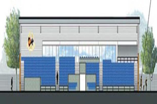 An old artists' impression of the new proposed Worcester City FC stadium